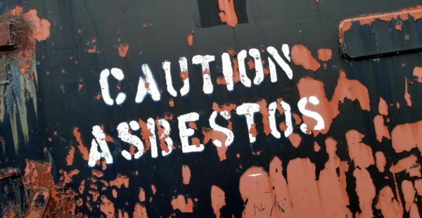 Caution asbestos sign
